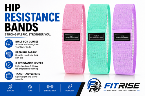 FitRise Fabric Resistance Band Set - Light, Medium and Heavy