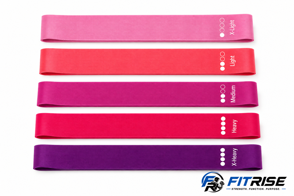FitRise Resistance Bands Loop Bands Set (5 Levels) fro Strength and Glute Training