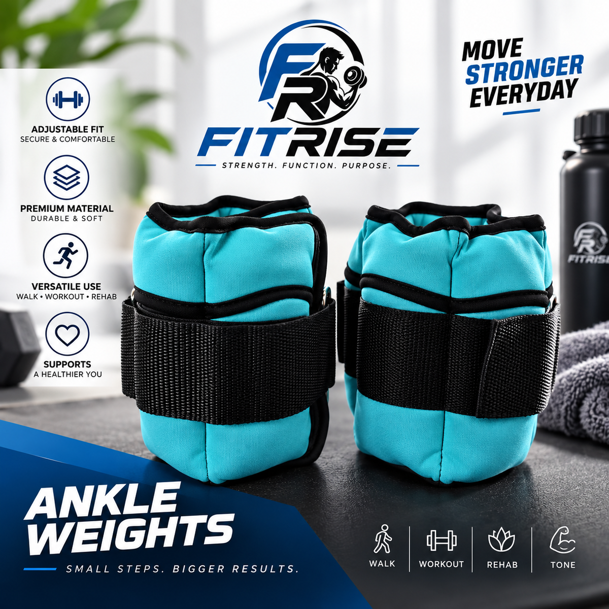 FitRise adjustable ankle weights professional product image